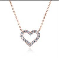 Image 3 of 3mm Diamond Heart Necklace
