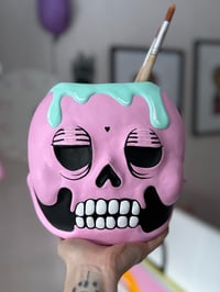 Image 1 of Skull Vase Turquoise 