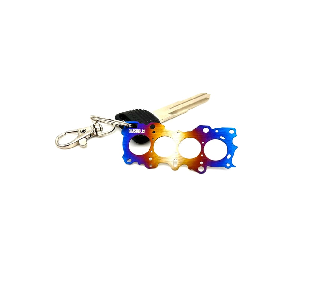 Titanium JDM engine head gasket keychain/ornament 