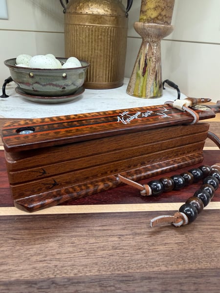 Image of Snakewood/Mahogany with Bloodwood and Ebony inlay
