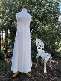 Image 4 of Vintage 1970’s White Knit Maxi Dress 