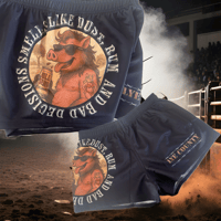 Image 2 of BAZZA SMELLS LIKE DUST RUM AND BAD DECISIONS FOOTY SHORT-PRE ORDER
