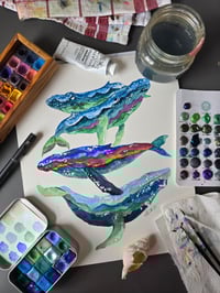 Image 1 of "Mountains in Whales" Original
