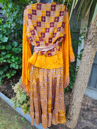 Image 11 of Kimono and cami top Set- Yellow and rust