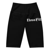 Image 1 of BOSSFITTED Black and White Biker Shorts