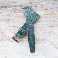 Image 4 of 20mm Two Stitch Strap Crocodile In Cyan