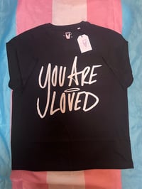 Image 2 of You are loved  black with white font 