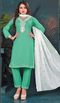 Image 1 of KSV81022-Soft Rayon Cotton Kurtha Set