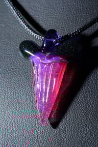 Image 3 of Fully crushed opal glass shark tooth pendant....