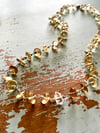 faceted wire wrapped citrine and herkimer diamond necklace