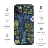 Image 7 of Art Nouveau Inspired Blue Boho Floral Tough Case for iPhone®