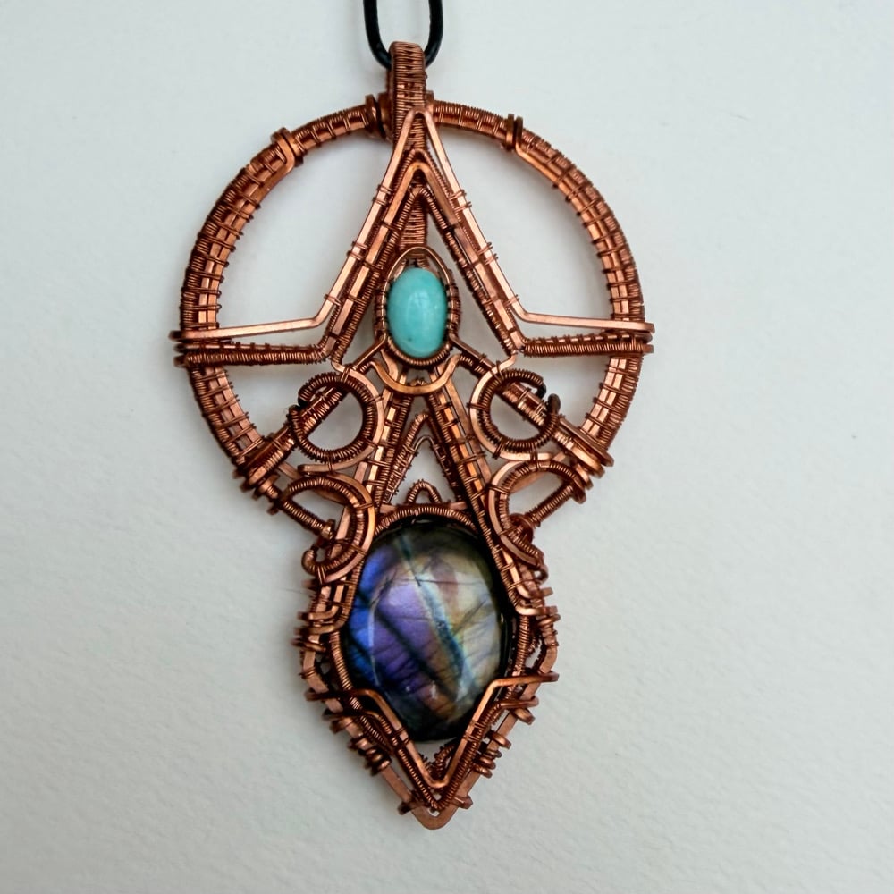 Image of Purple Labradorite & Amazonite Pendant