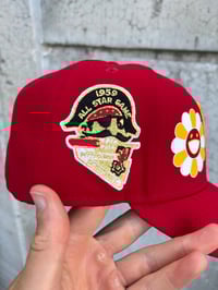 Image 2 of YELLOW ON RED PITTSBURGH PIRATES CUSTOM FITTED CAP