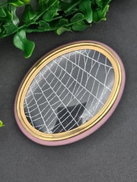 Image 3 of Oval pink Vintage ornate decorative pot with  Real Preserved Web 