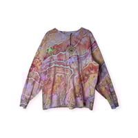 Image 1 of L Unisex Adult Soft Long Sleeve Tee in Warm Geode Ice Dye