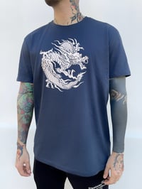 Image 1 of Dark blue t-shirt dragon 