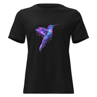 Image 4 of Women's Relaxed T-Shirt, Radiant Jewel Hummingbird Tee