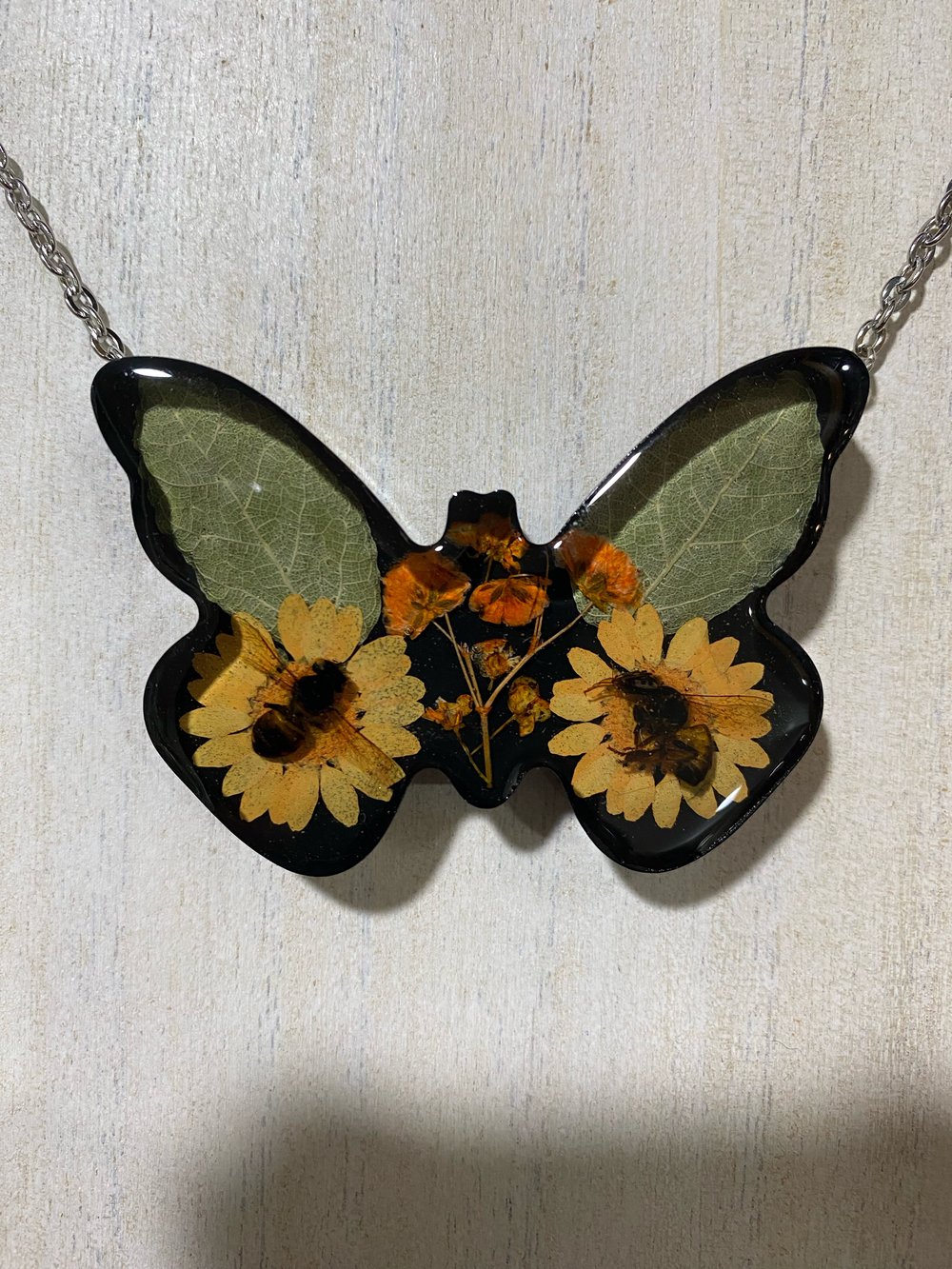 Floral Bee Butterfly Pendant 