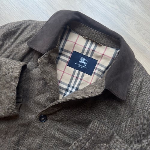 Image of Burberry Wool Button Up Trench Coat, Size XL