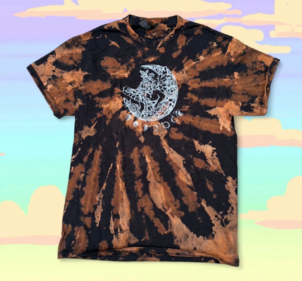 Image of READY TO SHIP-Limited Edition Bleach Tie-Dye Eclipse Cherub Tee