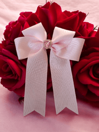 Image 1 of 5" bow and rhinestone center