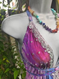 Image 12 of Mykonos tie dye jewelled jumpsuit - lilac purples
