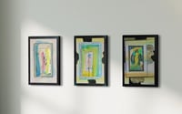 Image 2 of Triptych of mixed media collage works