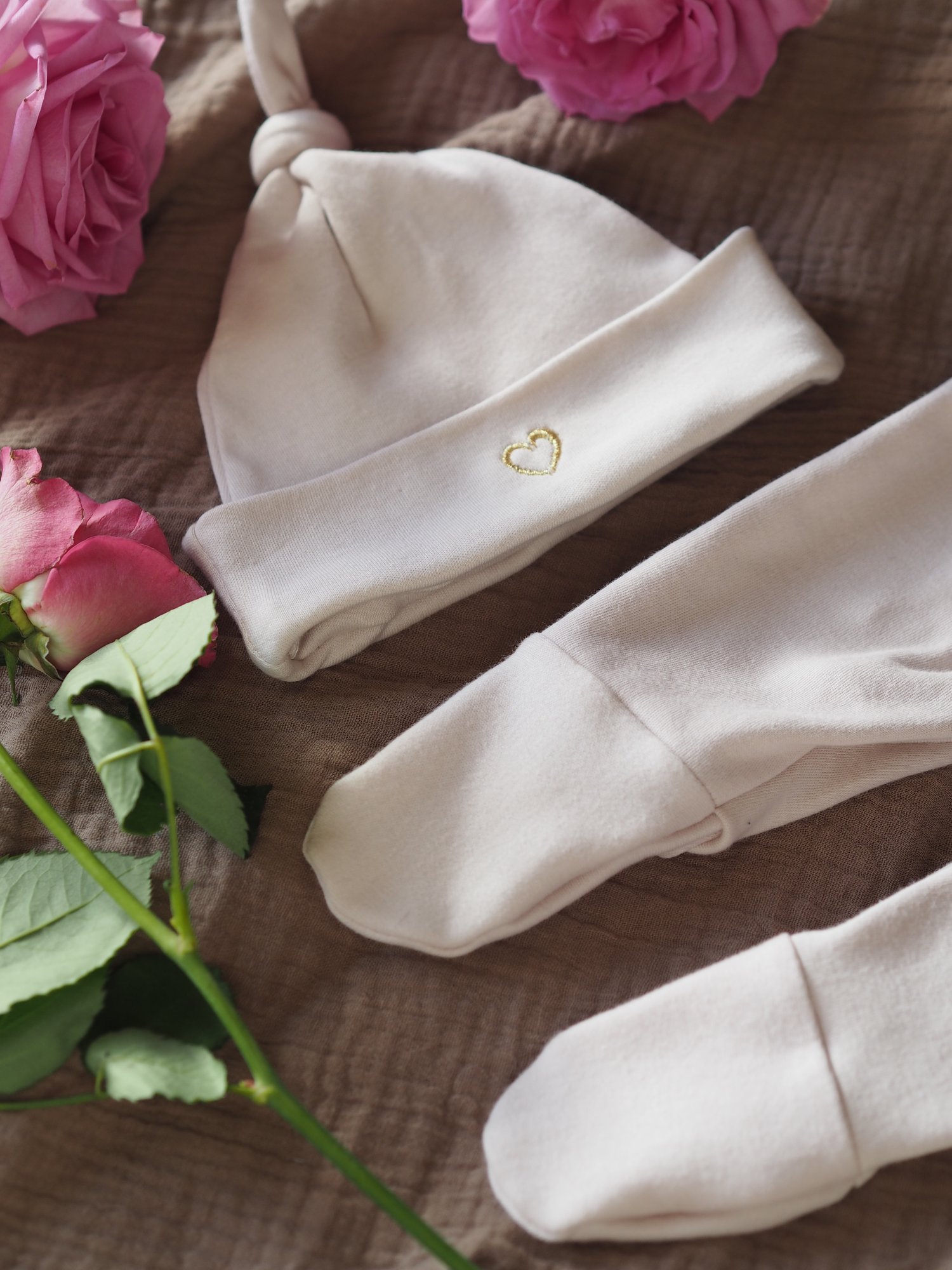 Image of Baby Knotted Hat - Stone 