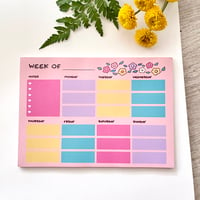 Image 2 of Flowers Weekly Planner Notepad