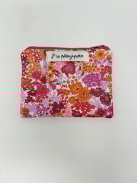Image 3 of RESERVE Pochette Porte-monnaie LA DISCRÈTE Liberty rose rouge touche de corail fluo