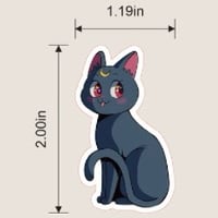 Image 2 of Kawaii Moon Cat Luna Vinyl Sticker - 2 Inch