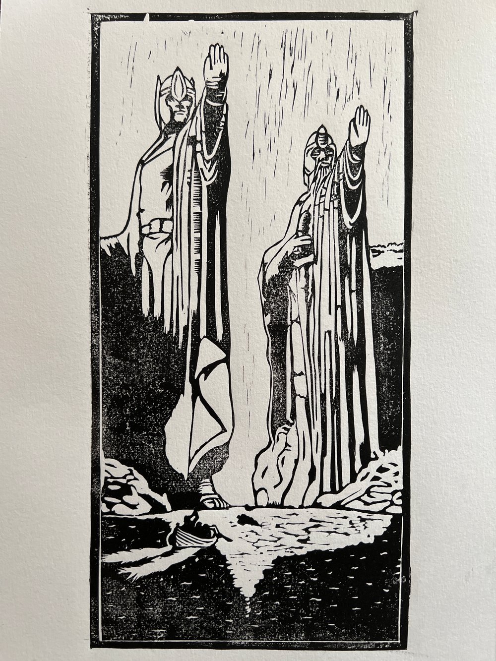 Gates of Argonath Linoprint 