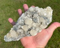 Image 11 of Green Fluorite On Druzy Quartz With UV Dog Tooth Calcite #2223