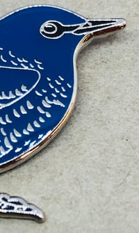 Image 3 of Blue Rock Thrush - August 2021 - UK Birding - Enamel Pin Badge