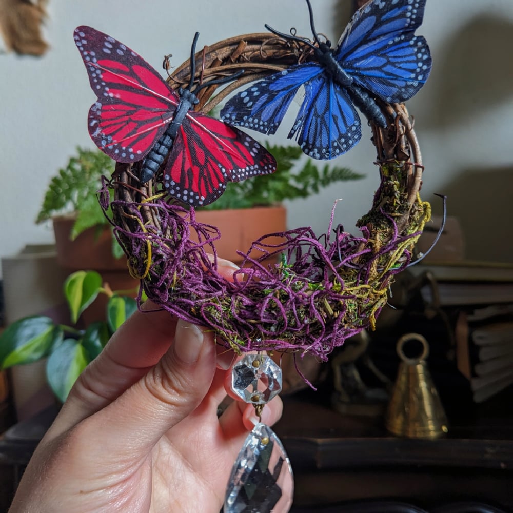 Image of Mini grief wreath (two butterflies) 