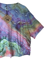 Image 4 of XL Crop Tee in Muted Euphoria Geode Dye