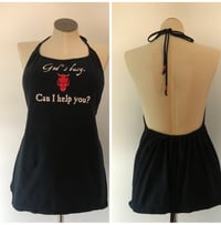 Upcycled “God’s Busy” t-shirt halter