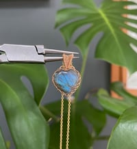 Image 1 of Gold Labradorite Heart Crystal Necklace