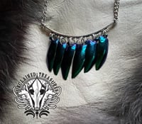 Image 2 of Beetle “Wing” Pendant Necklace 
