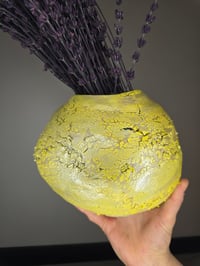 Image 4 of Yellow Crackle Vase #2