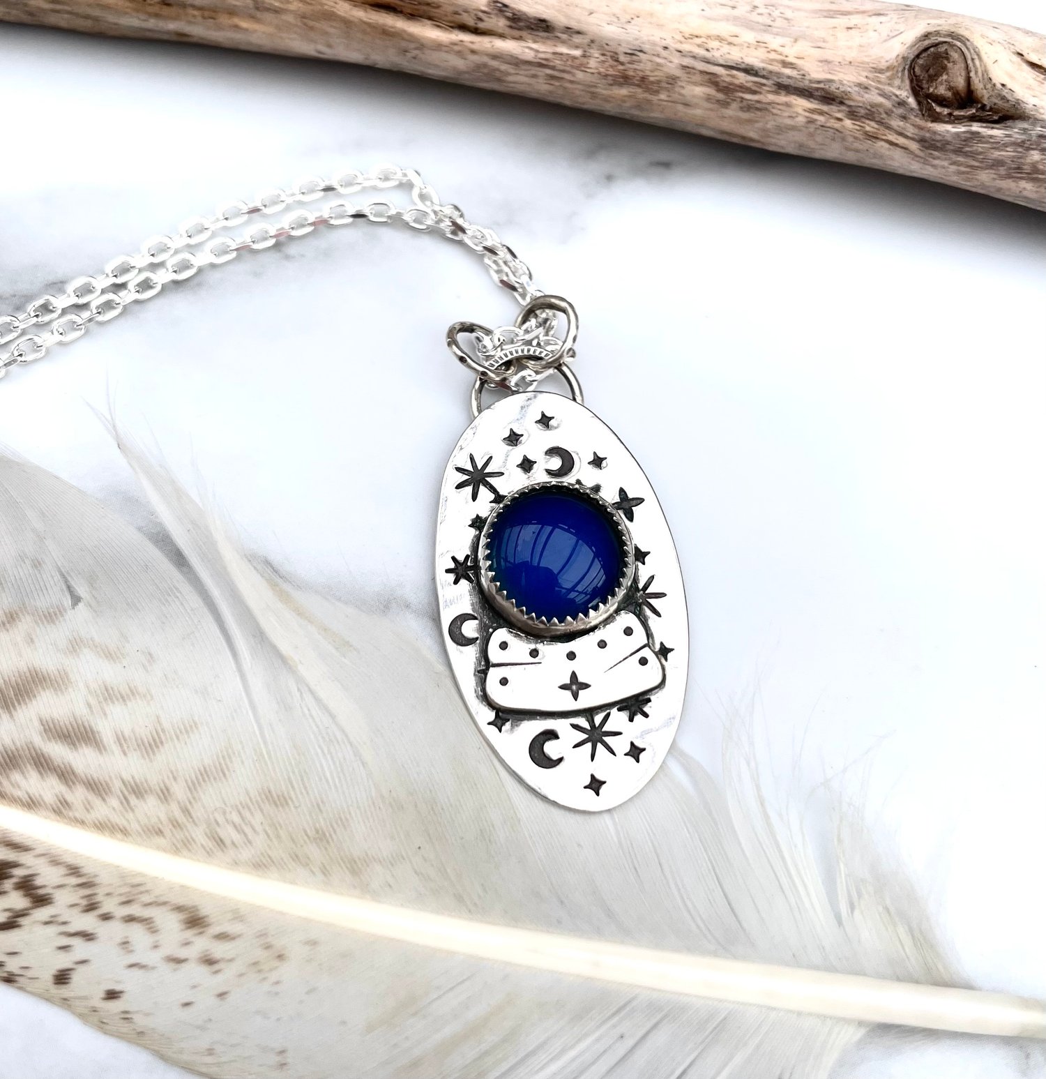 Image of Handmade Sterling Silver Mood Colour Changing Crystal Ball Pendant 925