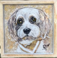 Image 4 of  Small Hand Painted Tile in Wood Frame 