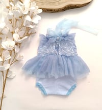 Image 3 of Newborn girls body-dress Raya | blue