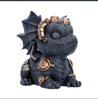 Image 4 of Gearling Black Steampunk Dragon 14.6cm
