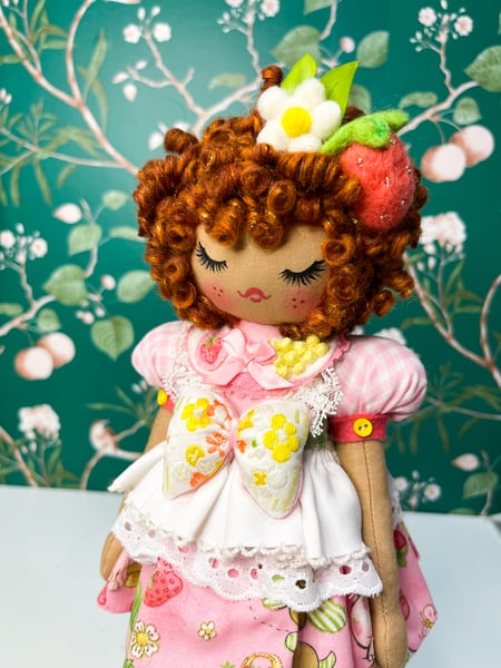 Image of RESERVED FOR MARCIE Classic Small Art Doll Strawberry