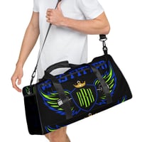 Image 1 of BOSSFITTED Black Neon Green and Blue Duffle bag