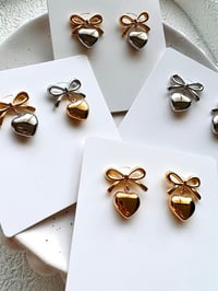 Image 4 of BOW HEART EARRINGS 