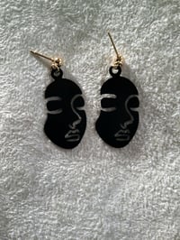 Image 2 of Black Double-Faced Earrings