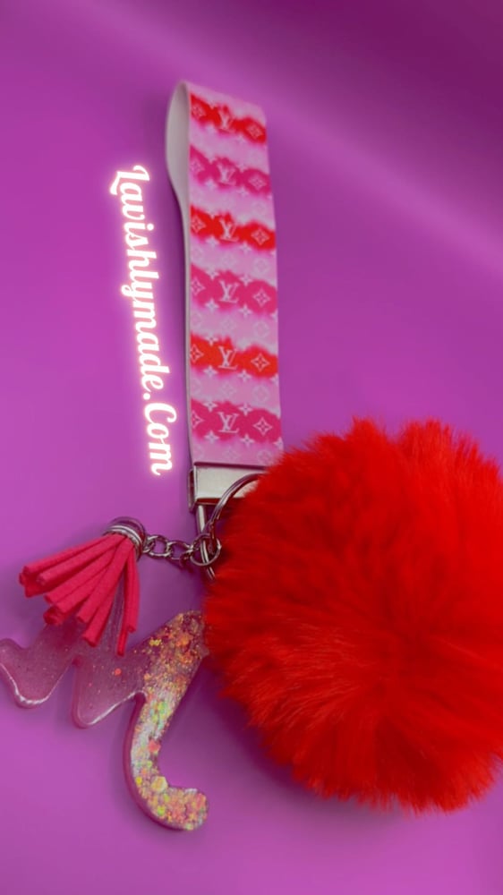 Image of Pink/Red Lv Keychain