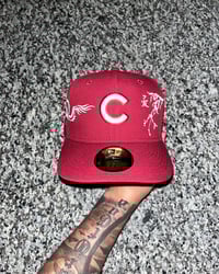 Image 2 of BURGUNDY CHICAGO CUBS CUSTOM FITTED